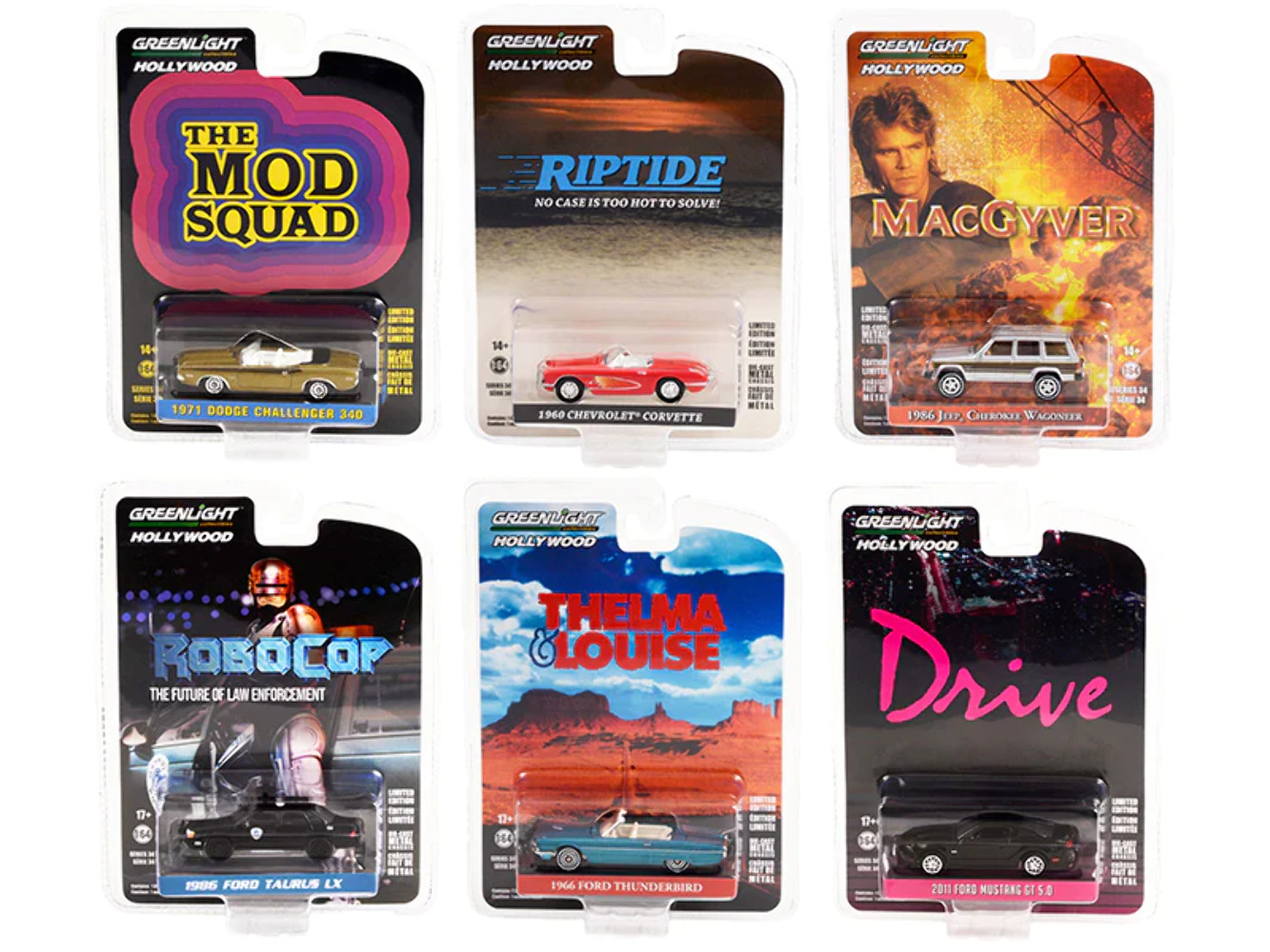 Hollywood Series Set of 6 pieces Release 34 1/64 Diecast Model Cars