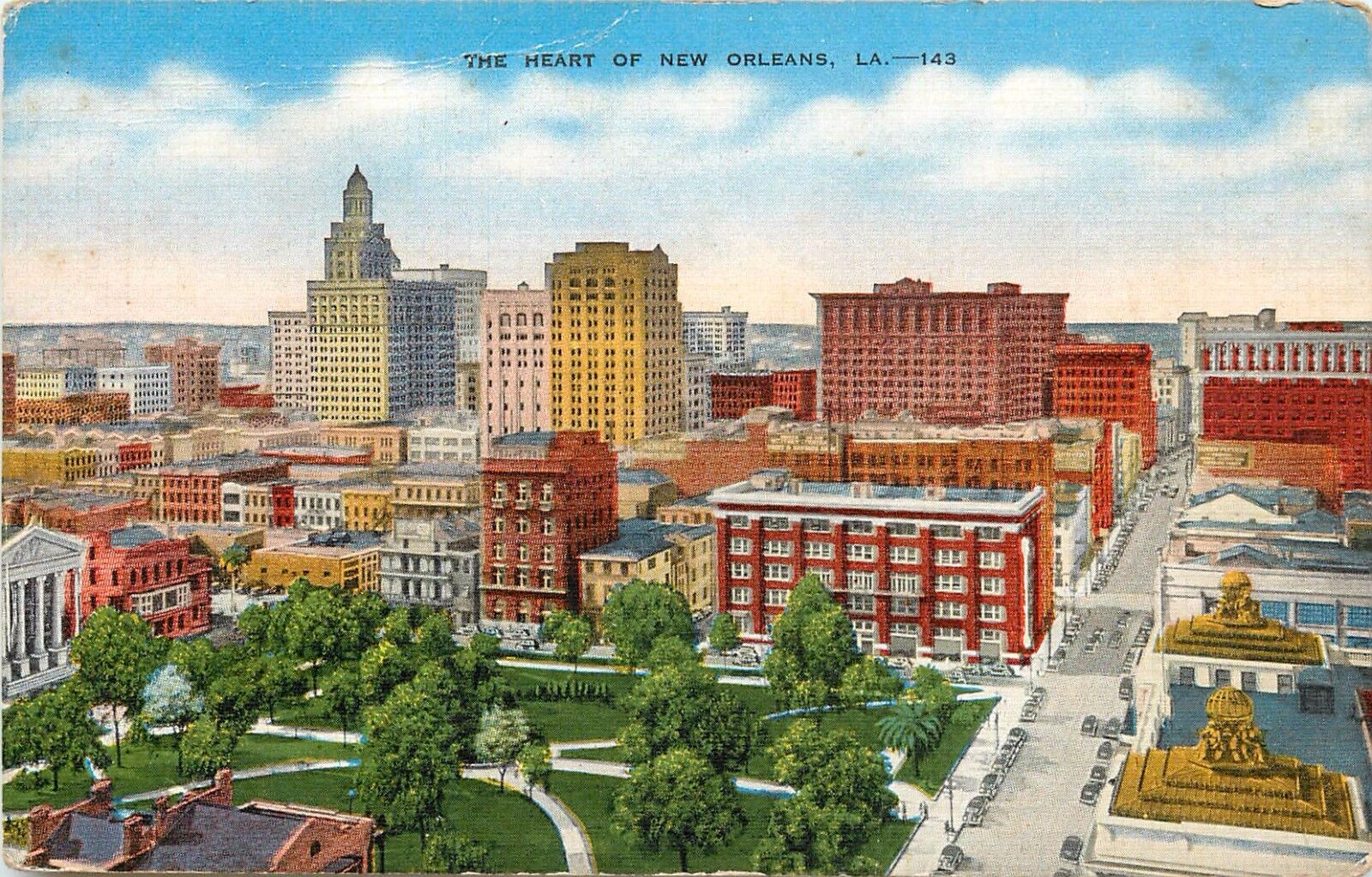The Heart of New Orleans Aerial View Skyline Louisiana LAPostcard