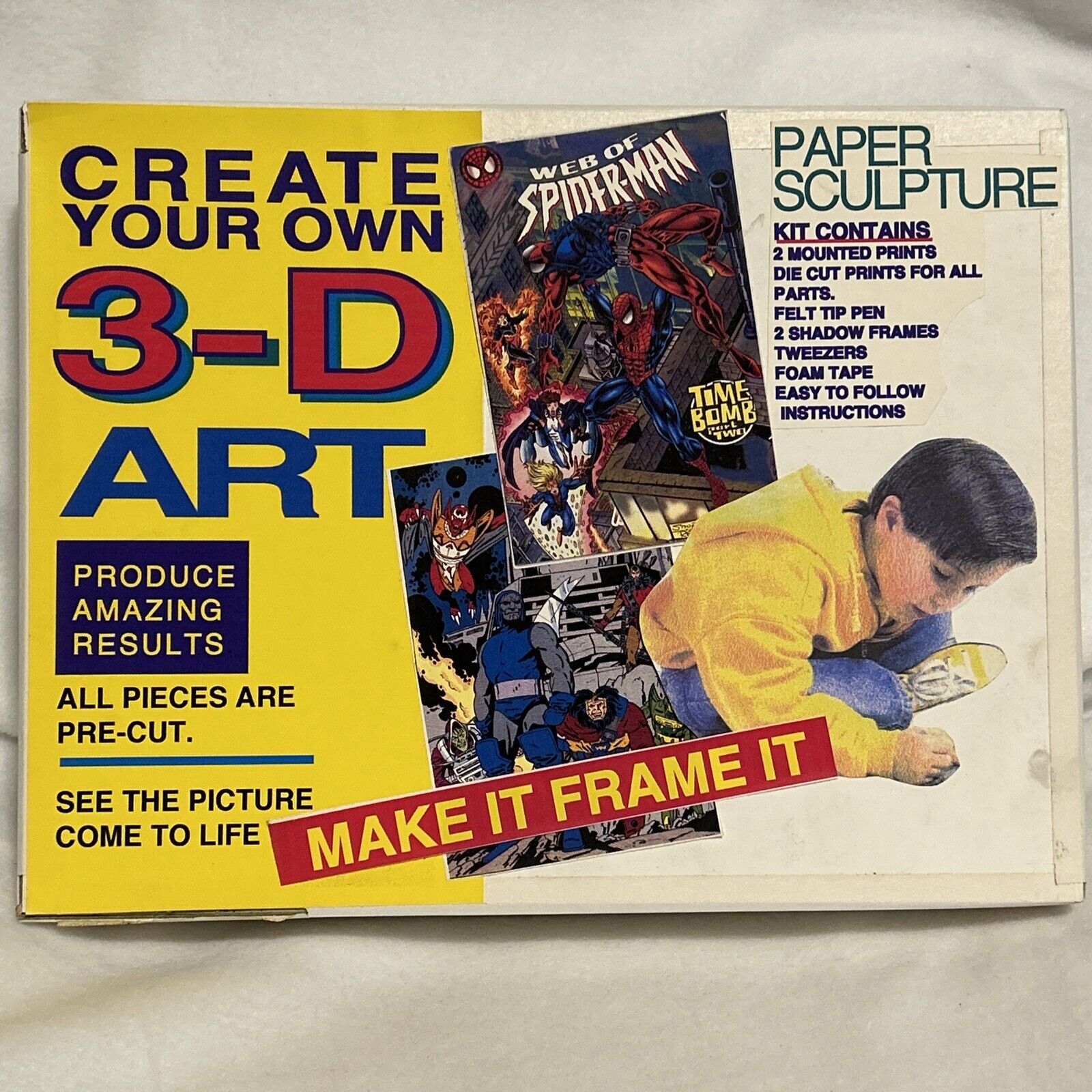 Vint 1980s Concept Prototype 3D Art Paper Sculpture Marvel SpiderMan&SuperPowers