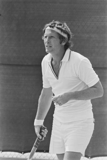 Ron Ely playing in the annual celebrity tennis tournament 1971 Old Photo