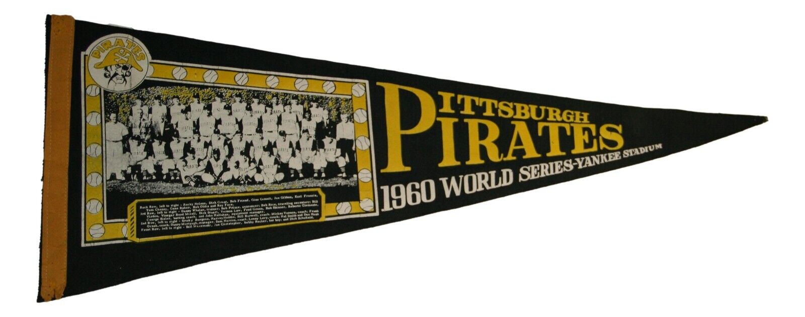 Vintage 1960 Pittsburgh Pirates vs Yankees 29x11 World Series Photo Pennant Rare