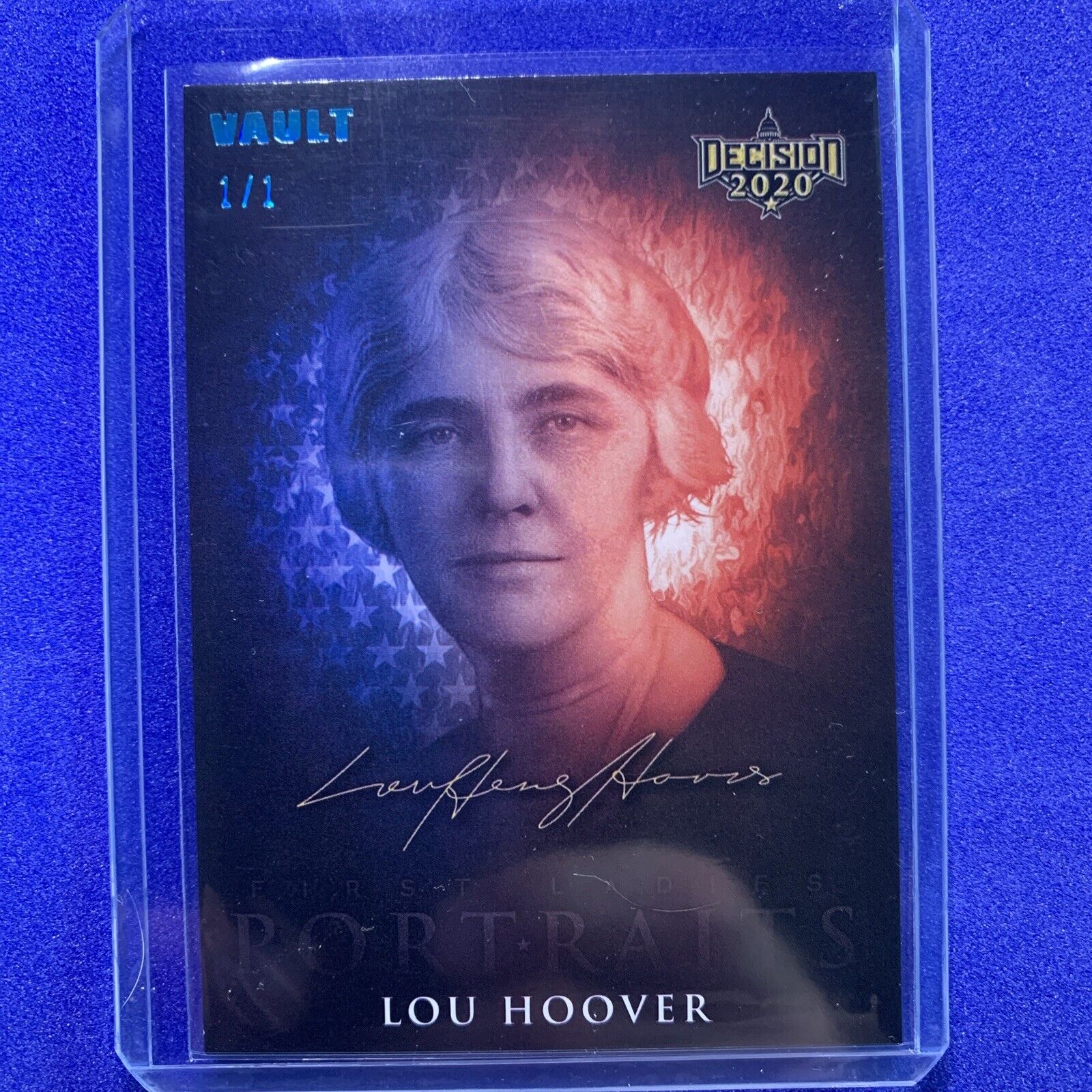 2020 Leaf Decision Vault First Lady Portraits Blue #'d 1/1 FLP1 Lou Hoover 
