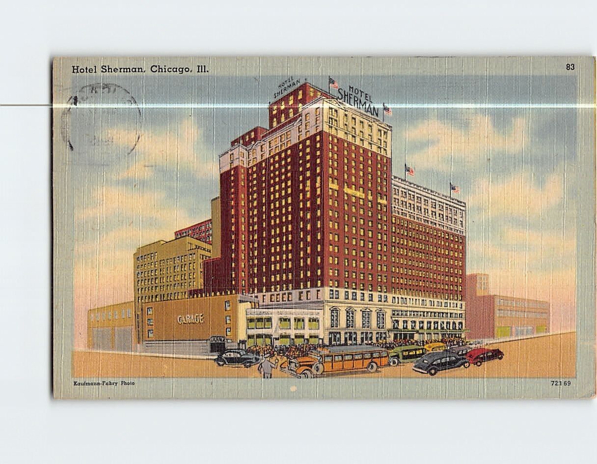 Postcard Hotel Sherman Chicago Illinois USA