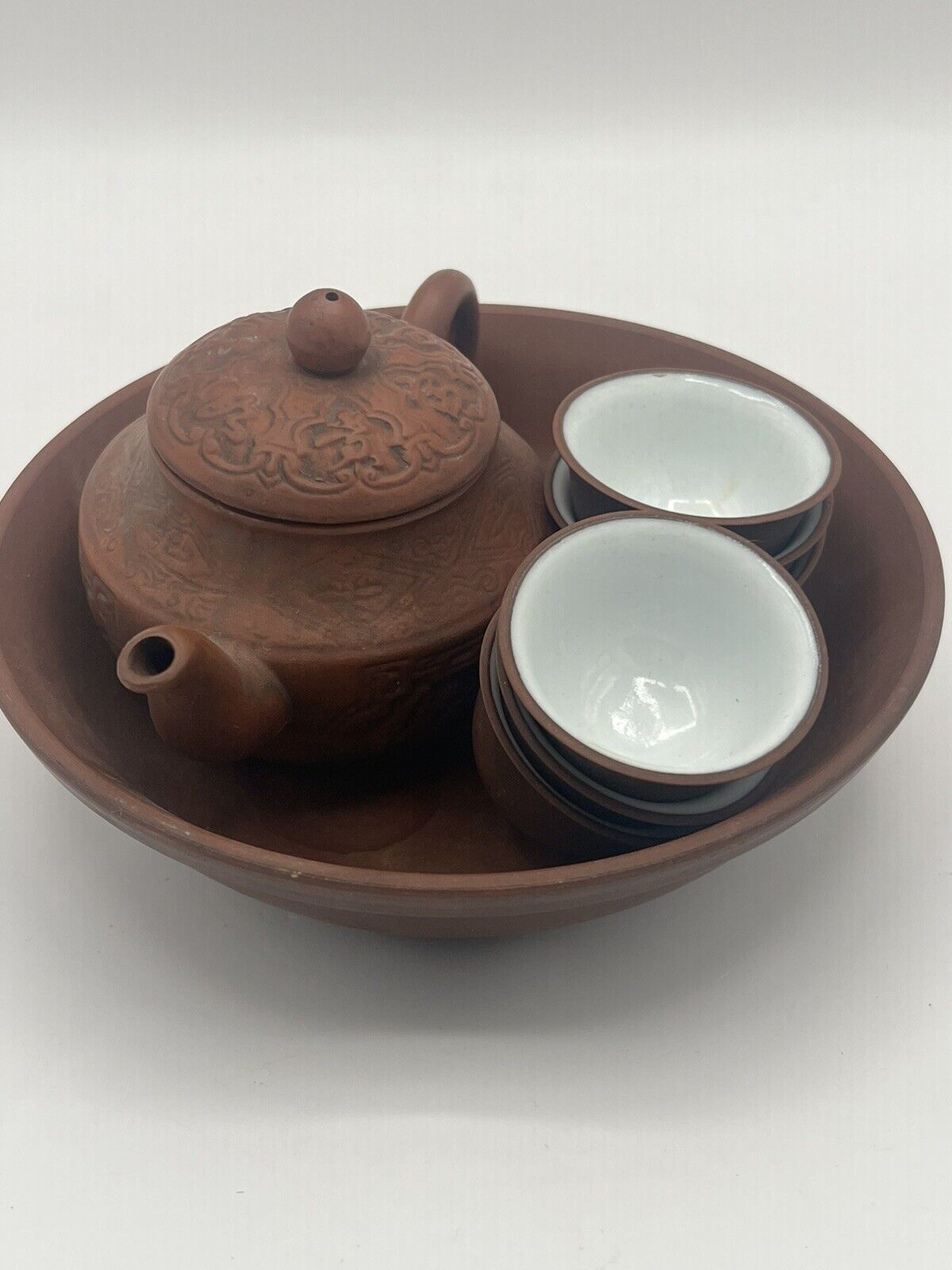 Vintage Clay Chinese Tea Pot Set 