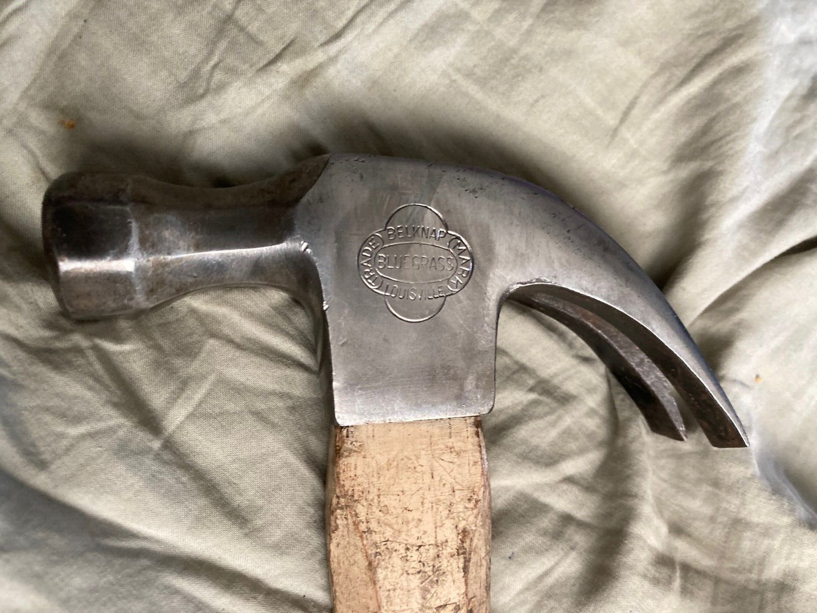 BELKNAP BLUEGRASS Louisville claw hammer BG47-1616 B9 label made-in-USA vintage