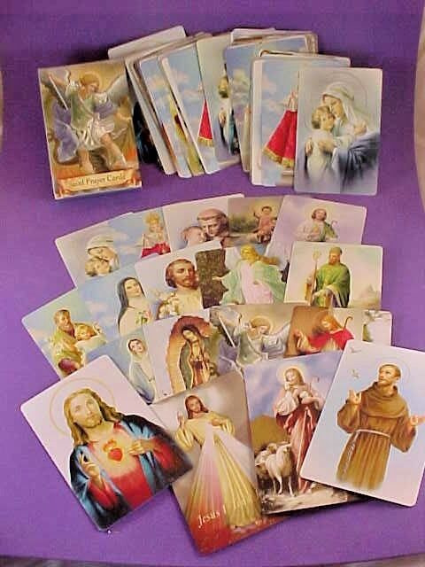 PRAYER HOLY CARDs DECK Lot Boxed 18 of each 54 cards total Jude Therese Prague..