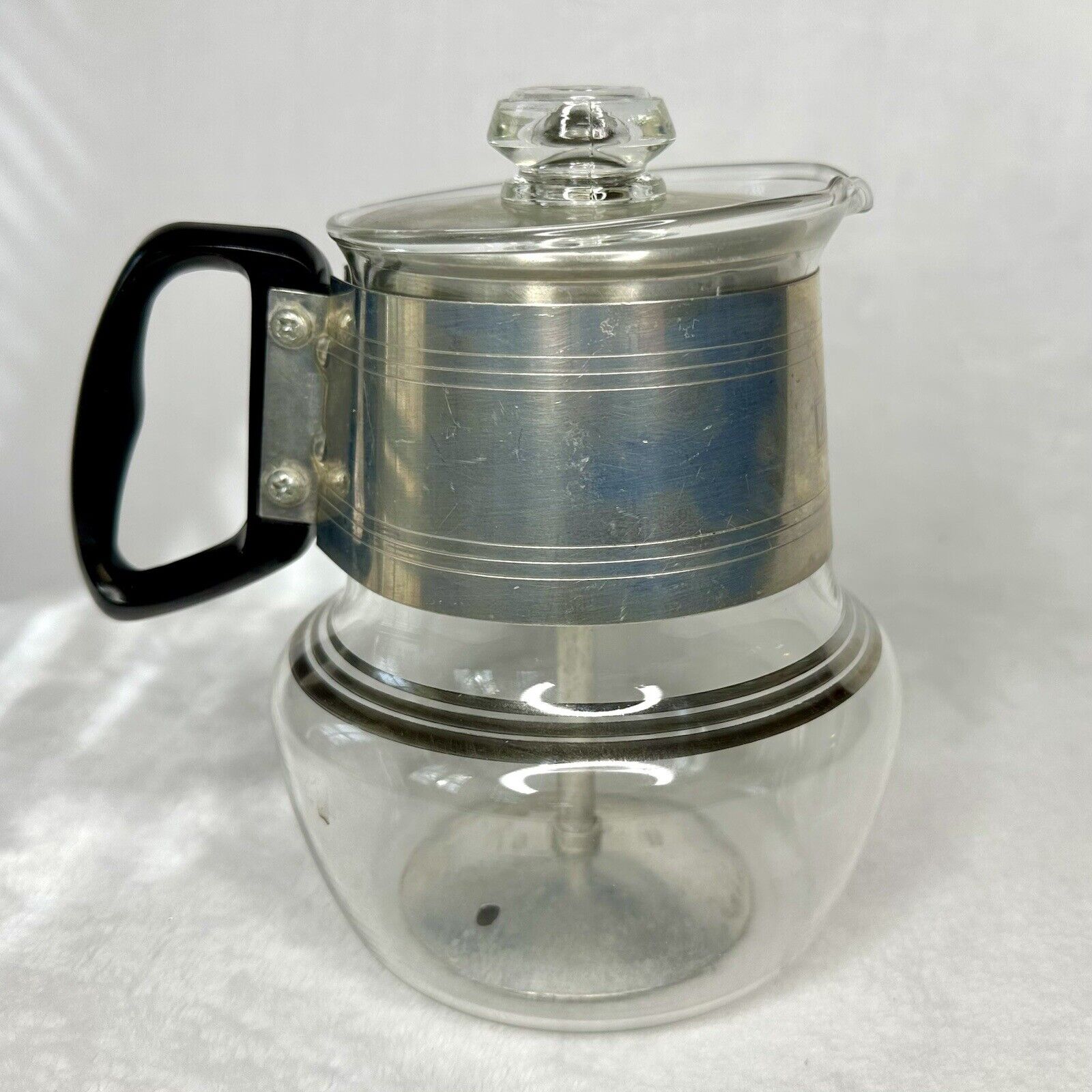 Vintage Proctor Silex Glass 4 Cup Stovetop Coffee Percolator w/Basket MCM