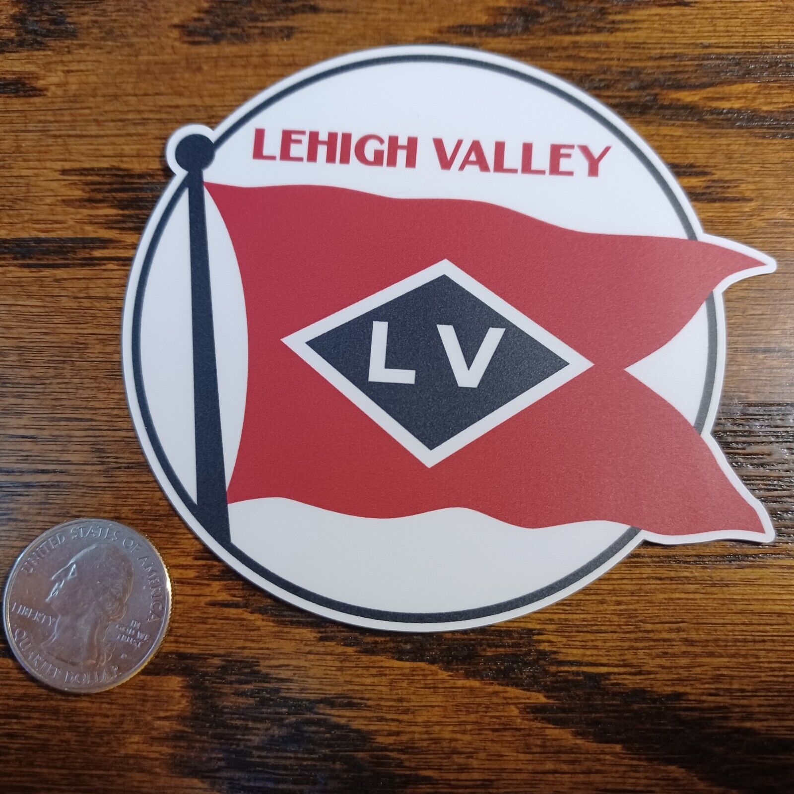 Lehigh Valley Railroad laminated die-cut vinyl sticker