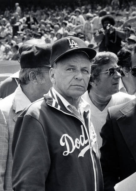 Frank Sinatra during Los Angeles Dodgers\' Opening Day Baseball Gam- Old Photo 1