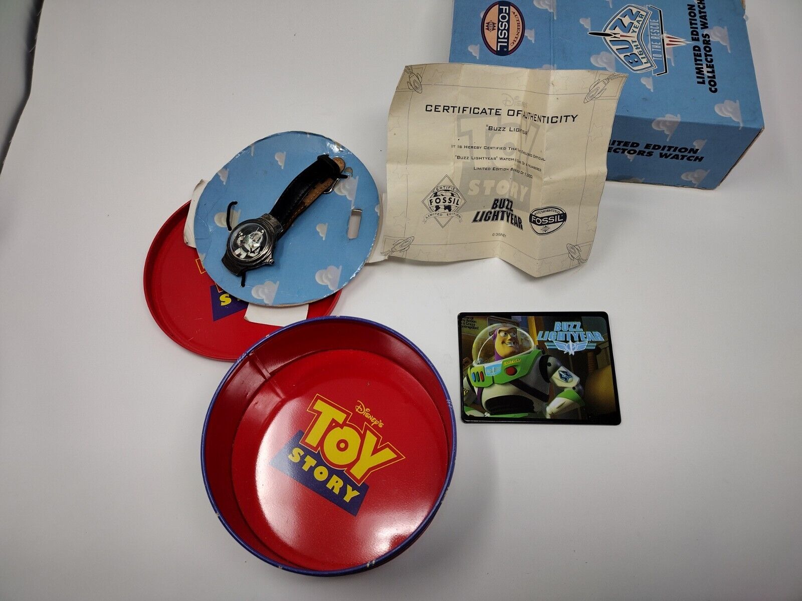 Toy Story Buzz Lightyear Fossil Limited Edition 1995 Collectors Watch Tin W/Box
