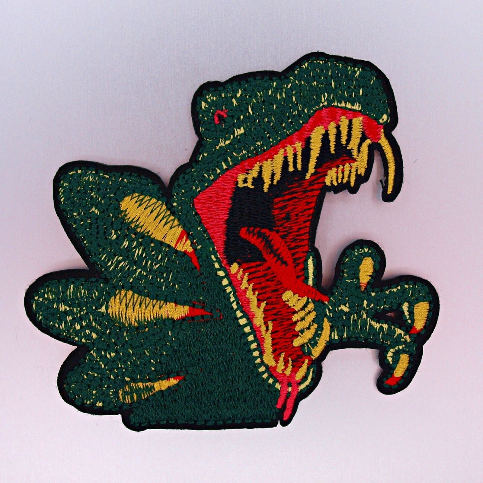 Ferocious T-Rex — Iron On Badge Embroidered Motif — Dinosaur T Rex Tyrannosaurus