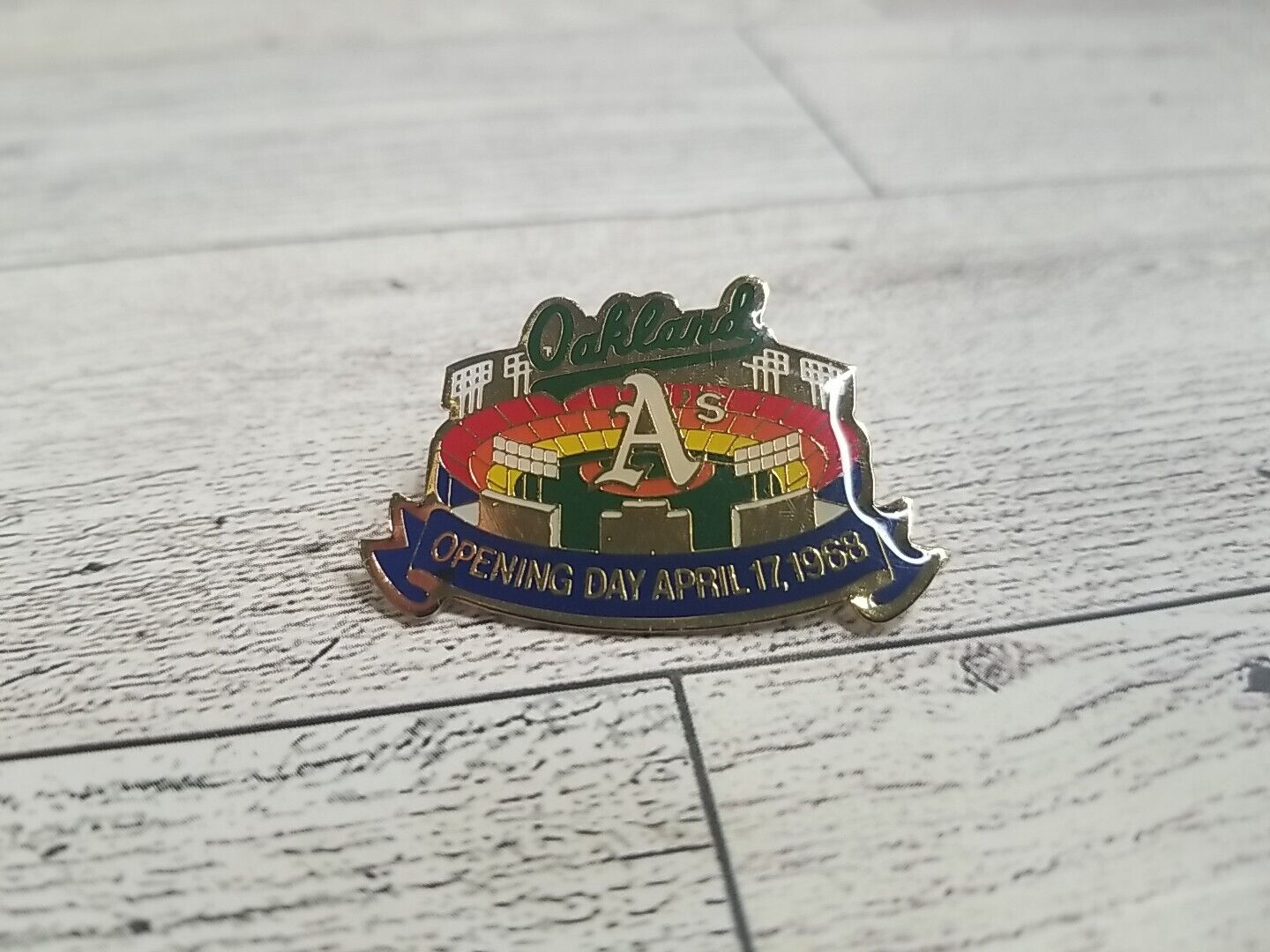 Oakland A's Athletics Unocal 76 April 17, 1968 Opening Day Lapel Hat Pin