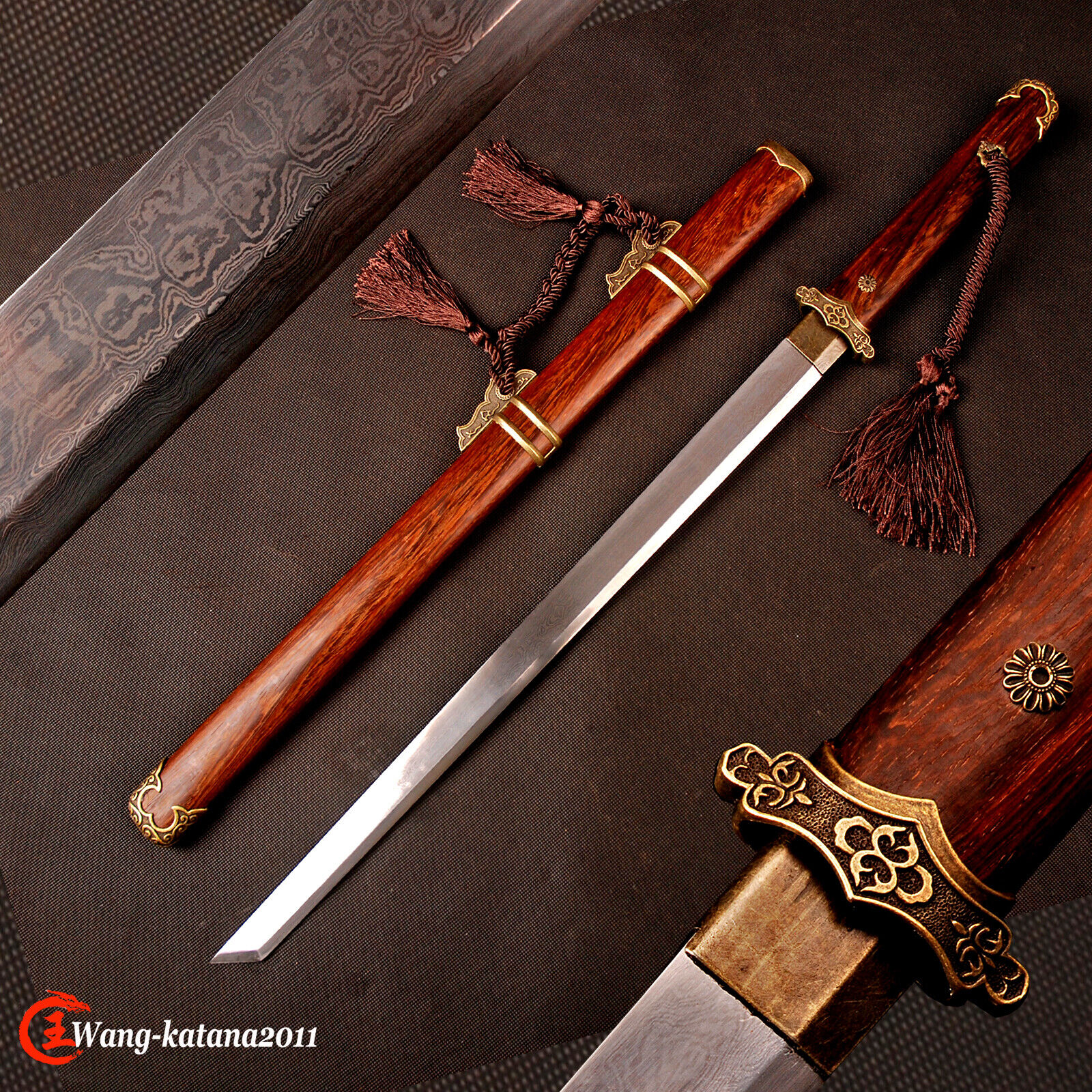 78CM Folded Steel Chinese Tang Dynasty Dao唐刀 Katakirihadukuri Rosewood Sword