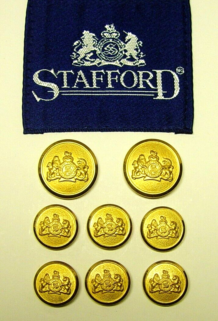 8 STAFFORD Replacement buttons made by WATERBURY  2-part metal GOOD USED COND.