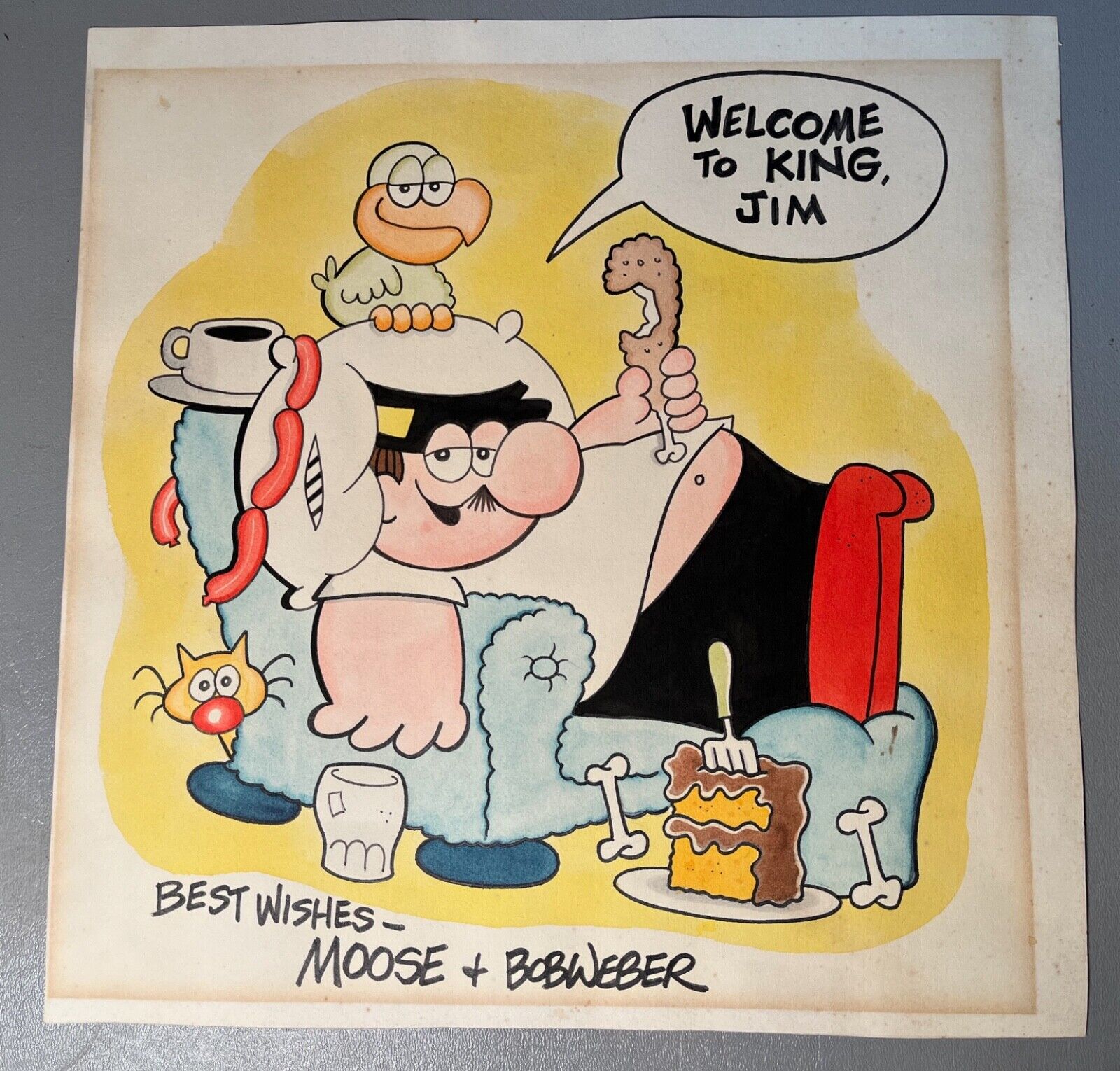 Orig Comic Art Bob Weber Moose Miller & Molly For King Jim King Features Synd