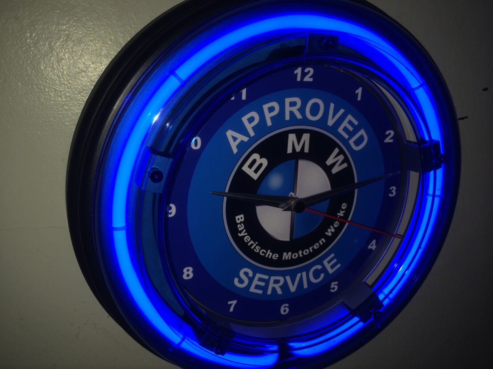 BMW Motors AppService Auto Garage Mechanic Bar Man Cave Neon Wall Clock Sign