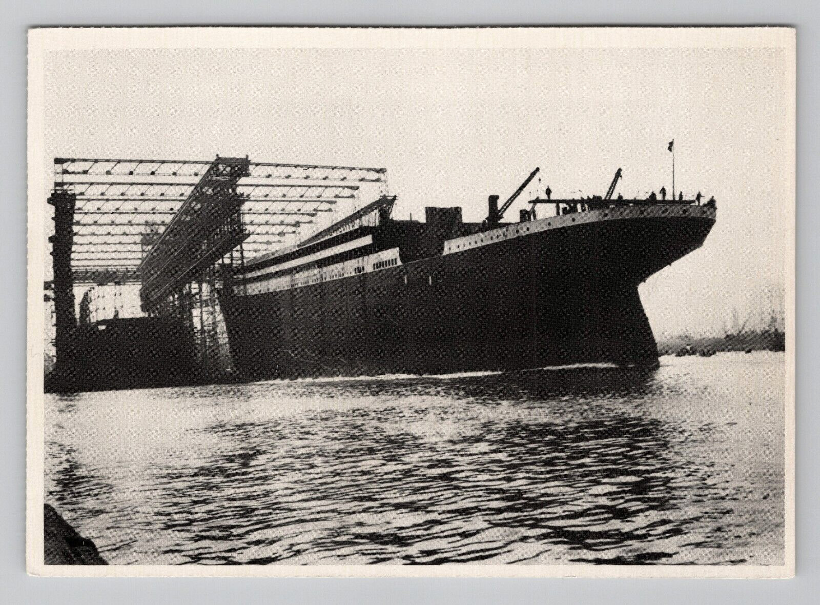 Postcard 4x6 1911 RMS Titanic Ship Launching White Star Line Reprint 1988