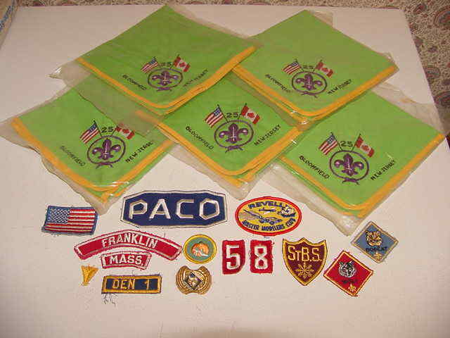 Boy Cub Scout Patches Chief 5 Neckerchief Slide Wolf Bobcat Revell Paco Flag NJ