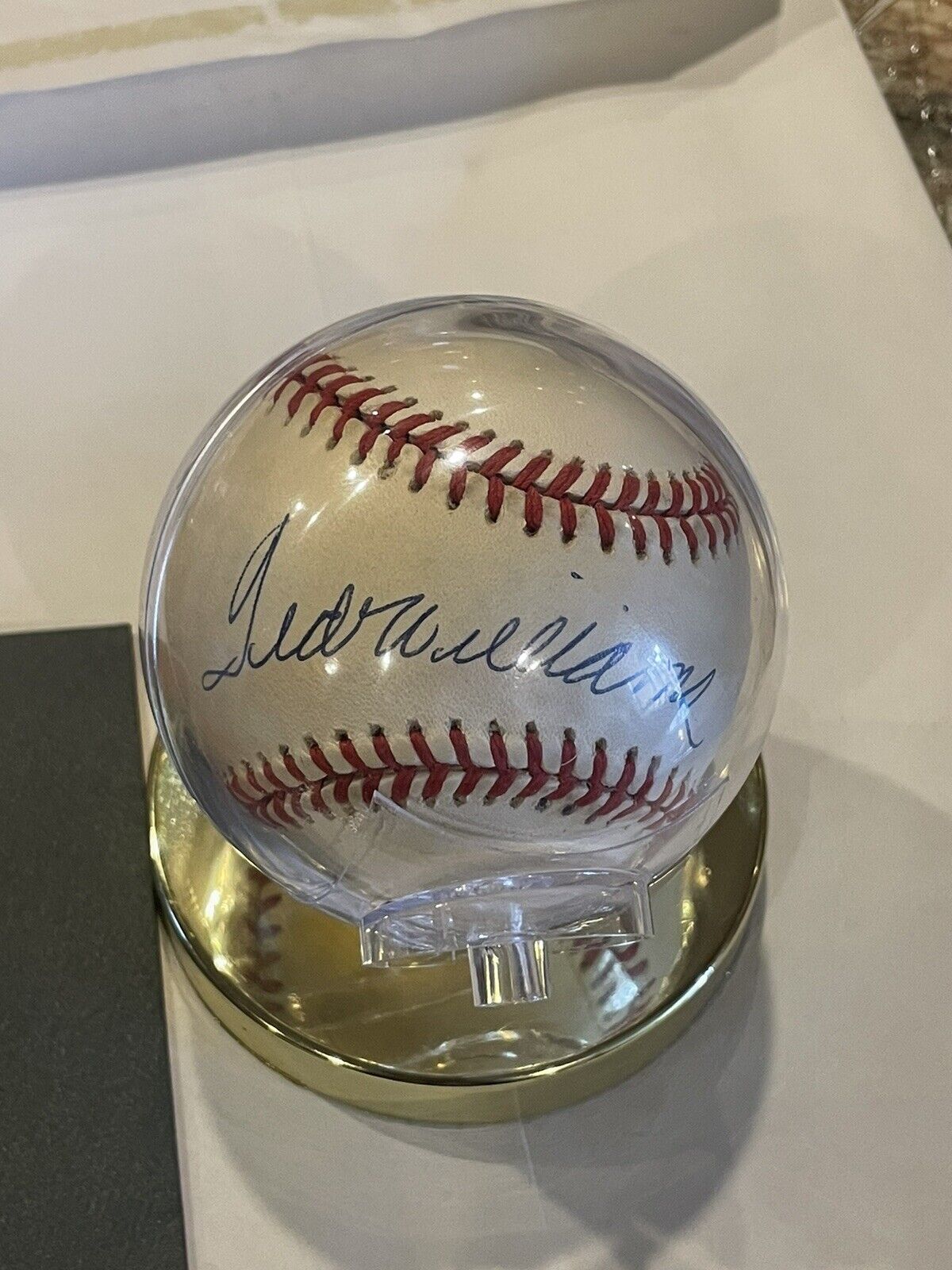 Ted Williams Upper Deck CoA Autographed  American League OAL Signed Baseball