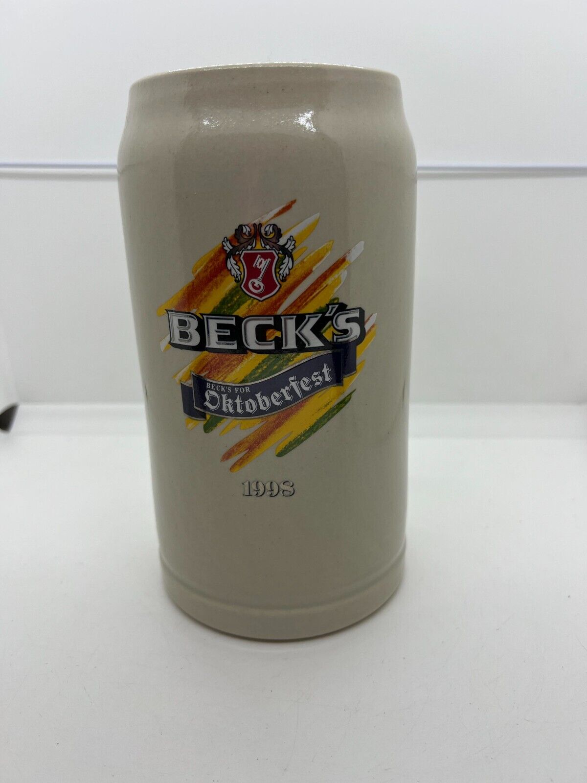 Beck\'s Oktoberfest 1998 Collectible Beer Stein 1L Large Very Good