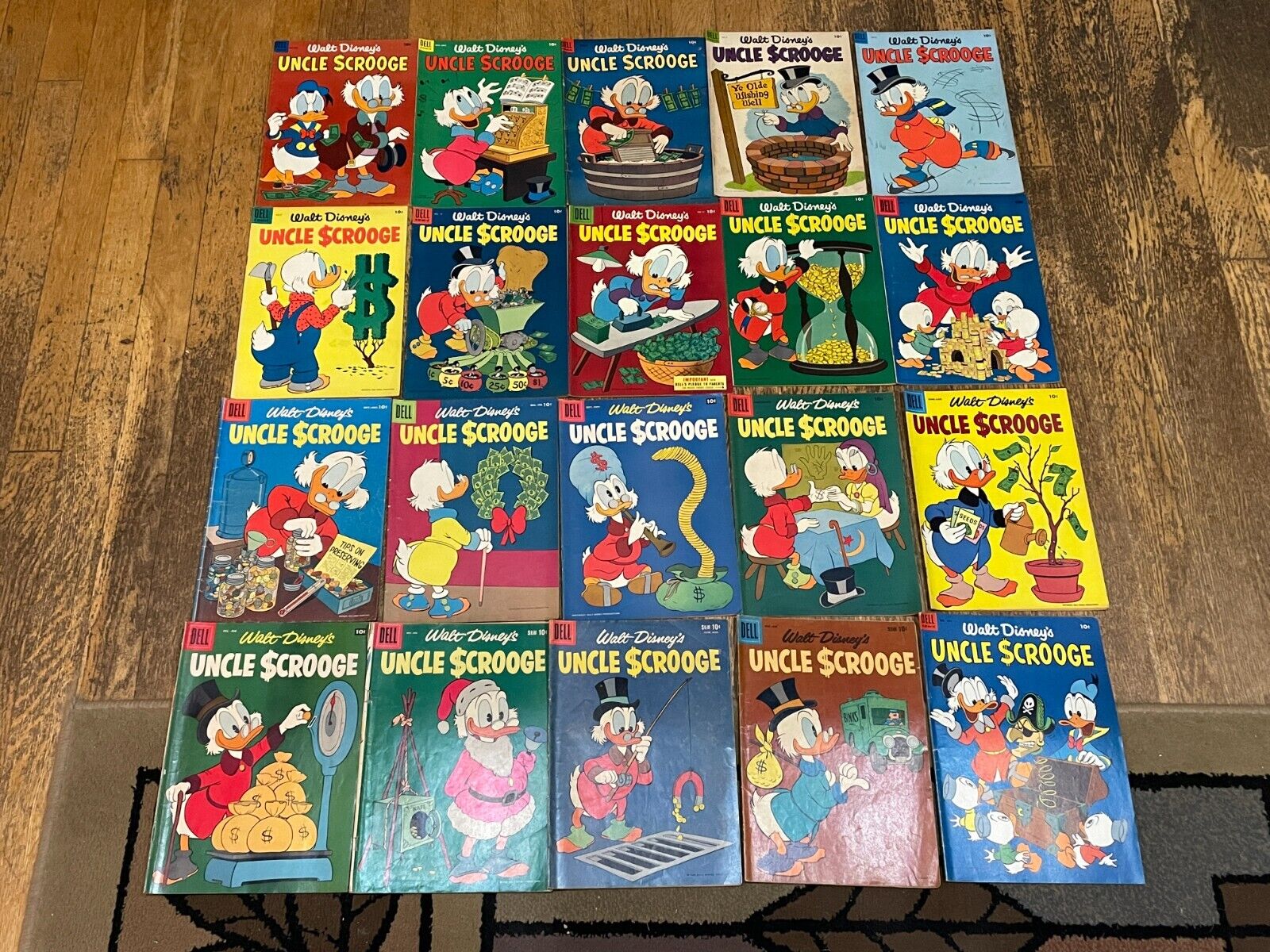 Uncle Scrooge Comic Lot of 20 Dell Golden Age 1950's Vintage