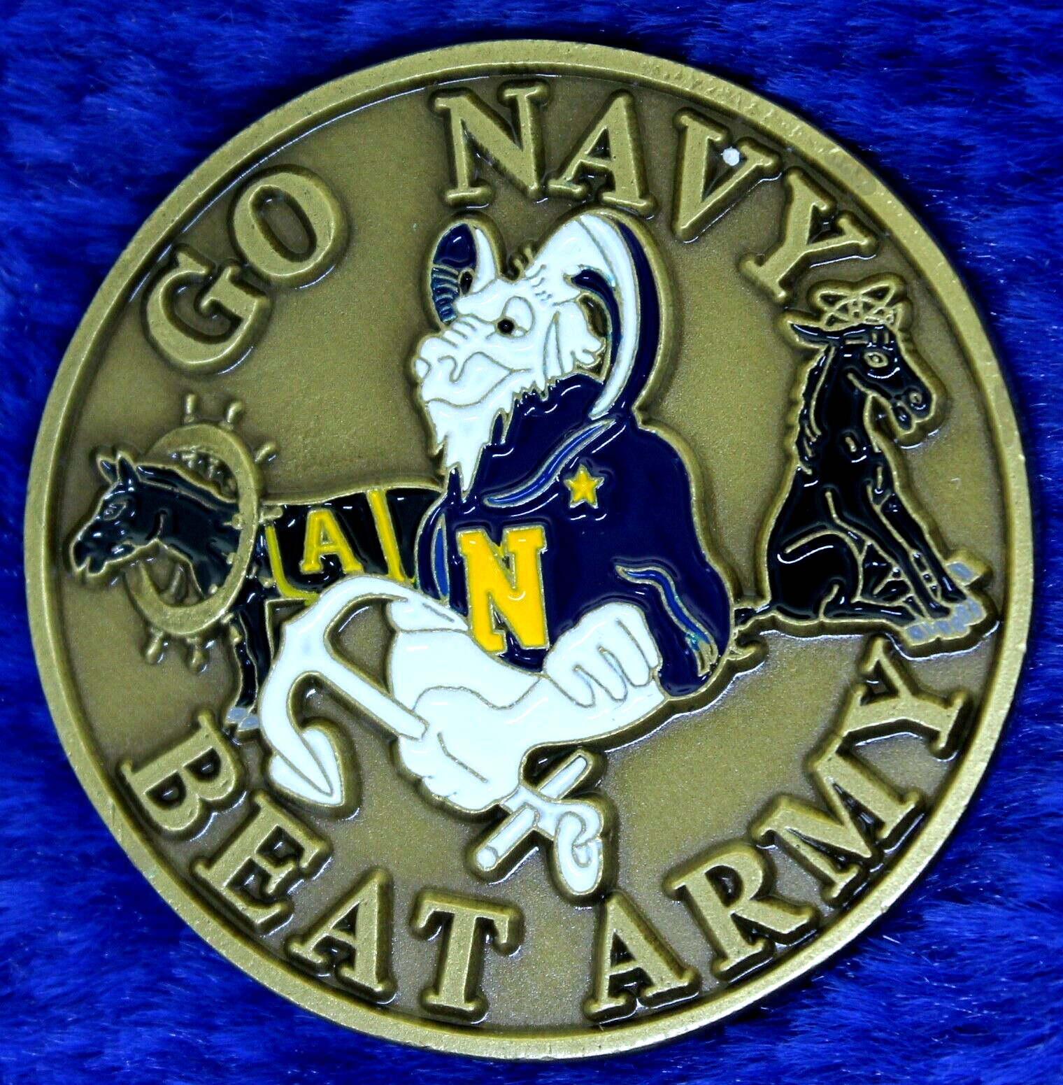 USN Naval Academy Go Navy Beat Army Challenge Coin PT-8