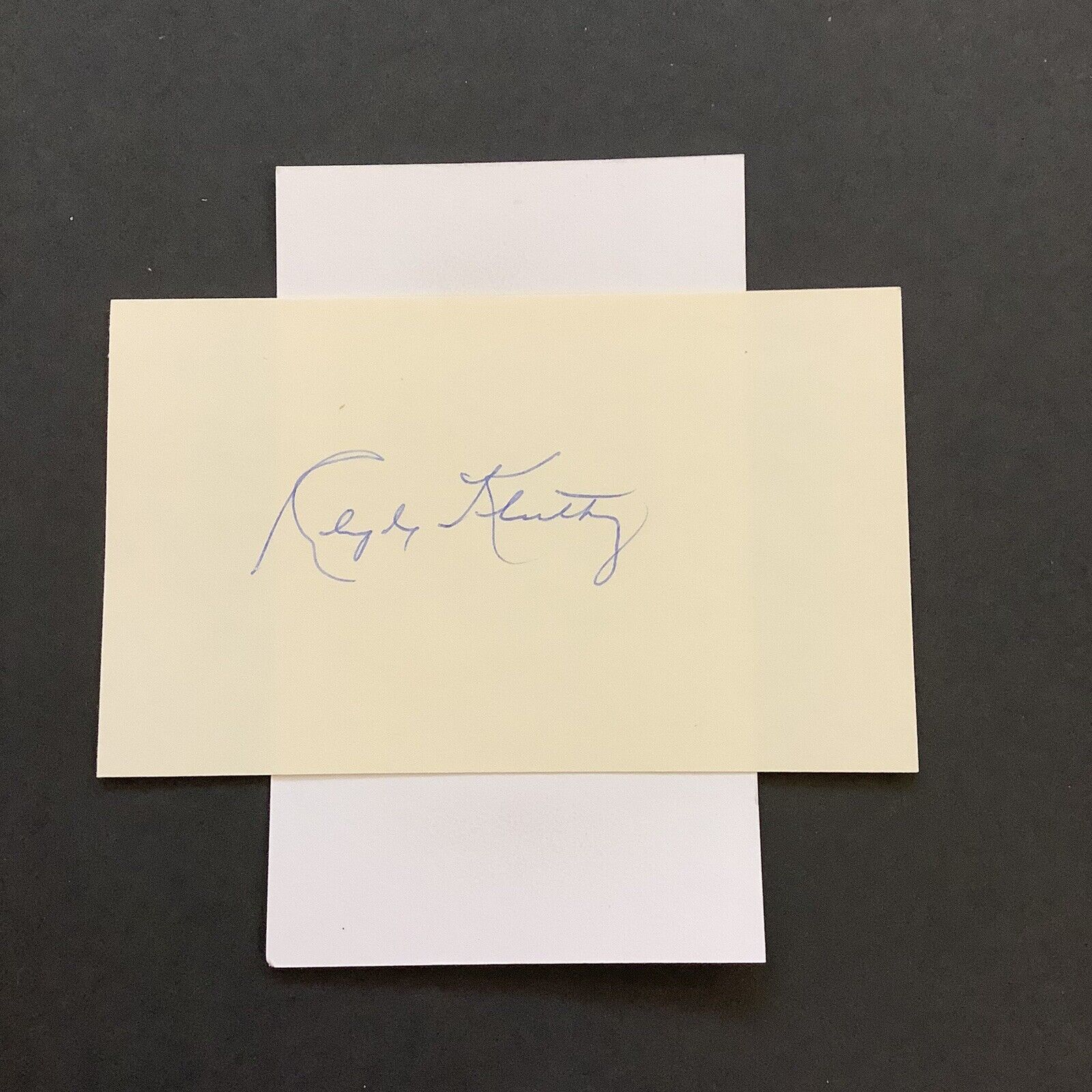 Clyde Kluttz Boston Braves Autographed Index Card A