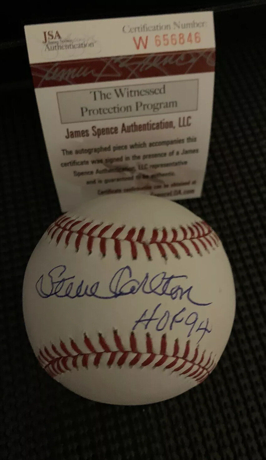 Steve Carlton “HOF 94” Signed Official Major League Baseball JSA