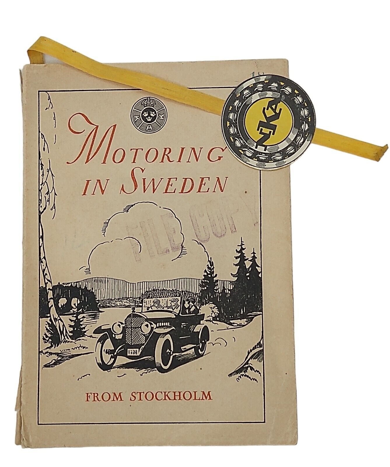 1923 Vintage Motoring in Sweden W/Foldout Map Royal Automobile Club Tour Booklet