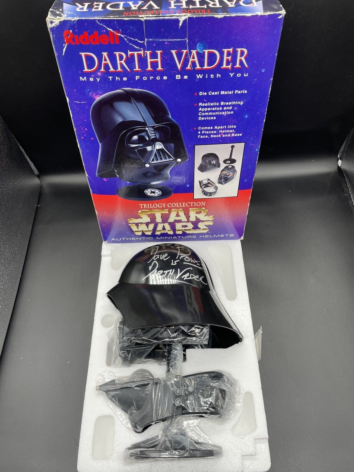 DAVID PROWES SIGNED - Star Wars Darth Vader Authentic Miniature Helmet Riddell