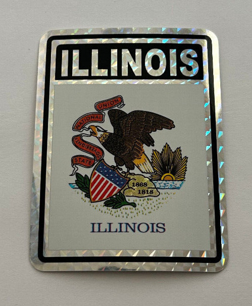Illinois Flag Reflective Decal Sticker 3\