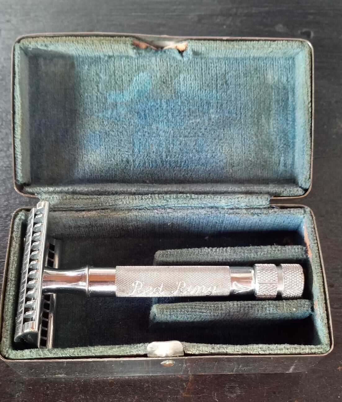 VINTAGE SAFETY RAZOR ECLIPSE RED RING 4TH GENERATION 2 PIECE PAT. 380958  344280
