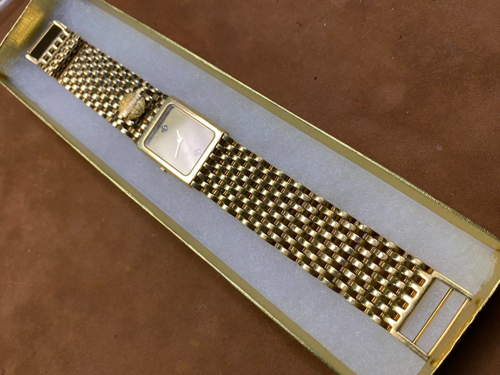 NICE 35 YEAR CATERPILLAR SERVICE Award  PIN 10K on Wrist Watch Witnauer  Working