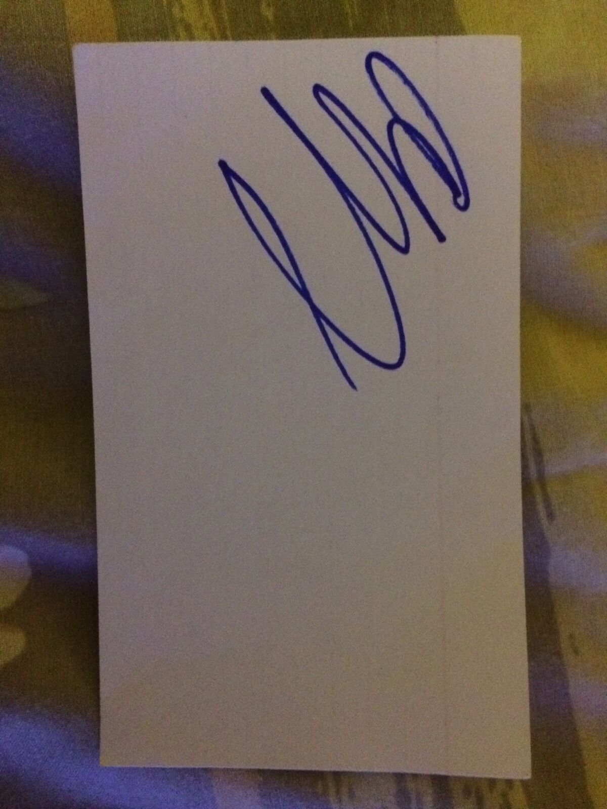 Adrian Young No Doubt Autographed Signed  3 X 5 Index Card Autographed