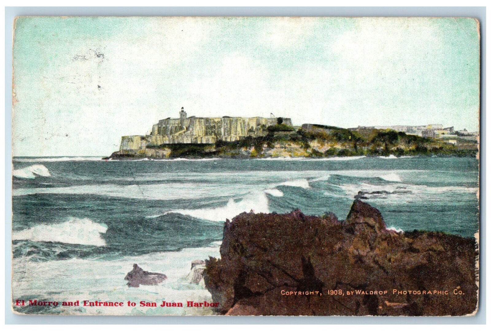 San Juan Puerto Rico Postcard El Morro and Entrance to San Juan Harbor 1909