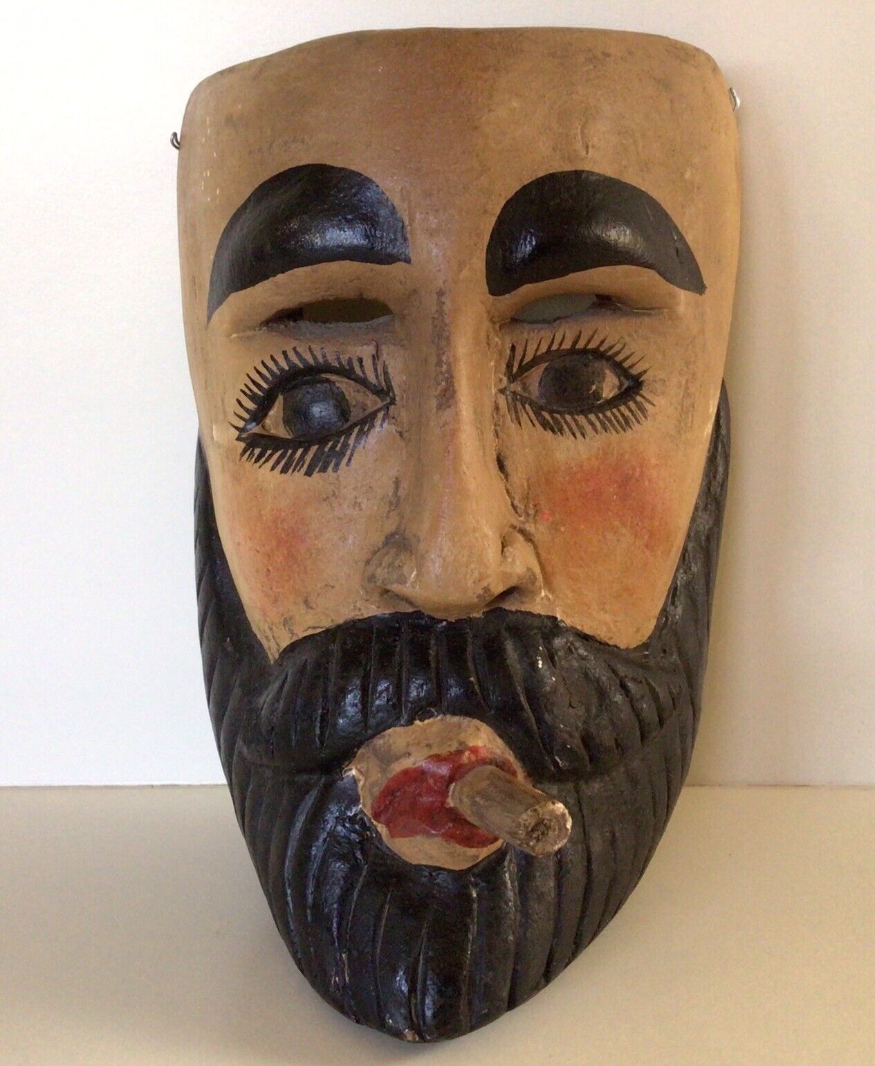 Vintage Mexican Wood Mask ~ 8 1/2” ~ Circa 1980’s