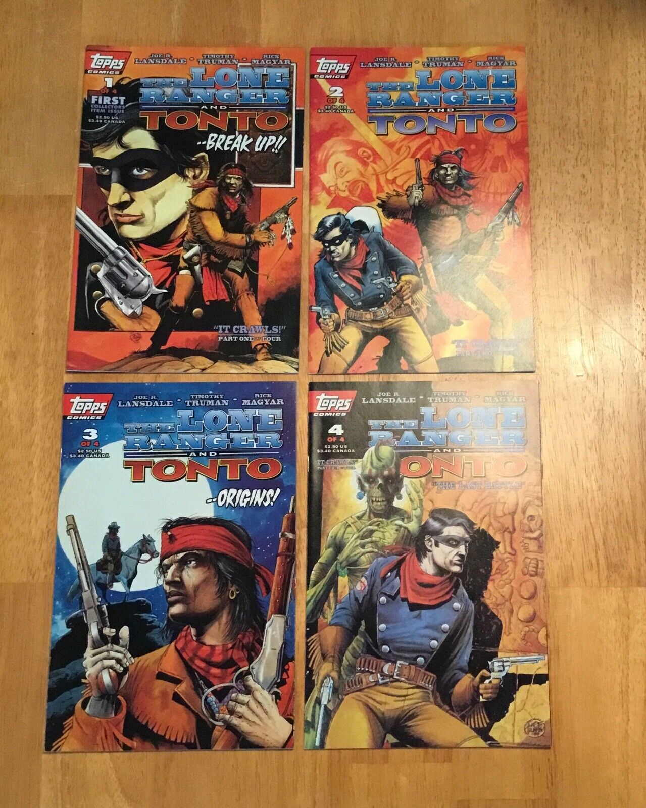 The Lone Ranger and Tonto #’s 1-4 Topps Comics 1994 Complete Series Set Lot