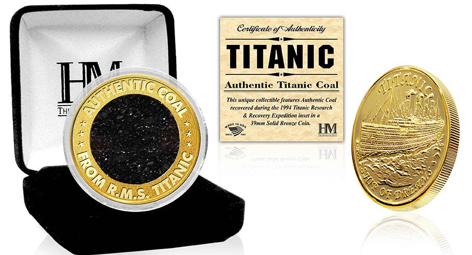 Titanic Authentic Coal Coin From 1994 Expedition Highland Mint with COA
