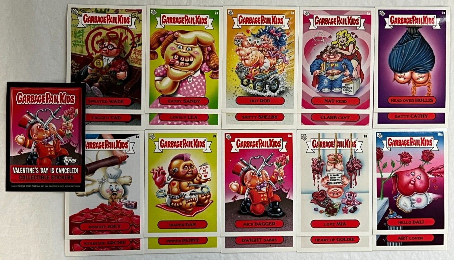 2023 Topps Garbage Pail Kids Valentines Day is Canceled 21-Card Base Set GPK
