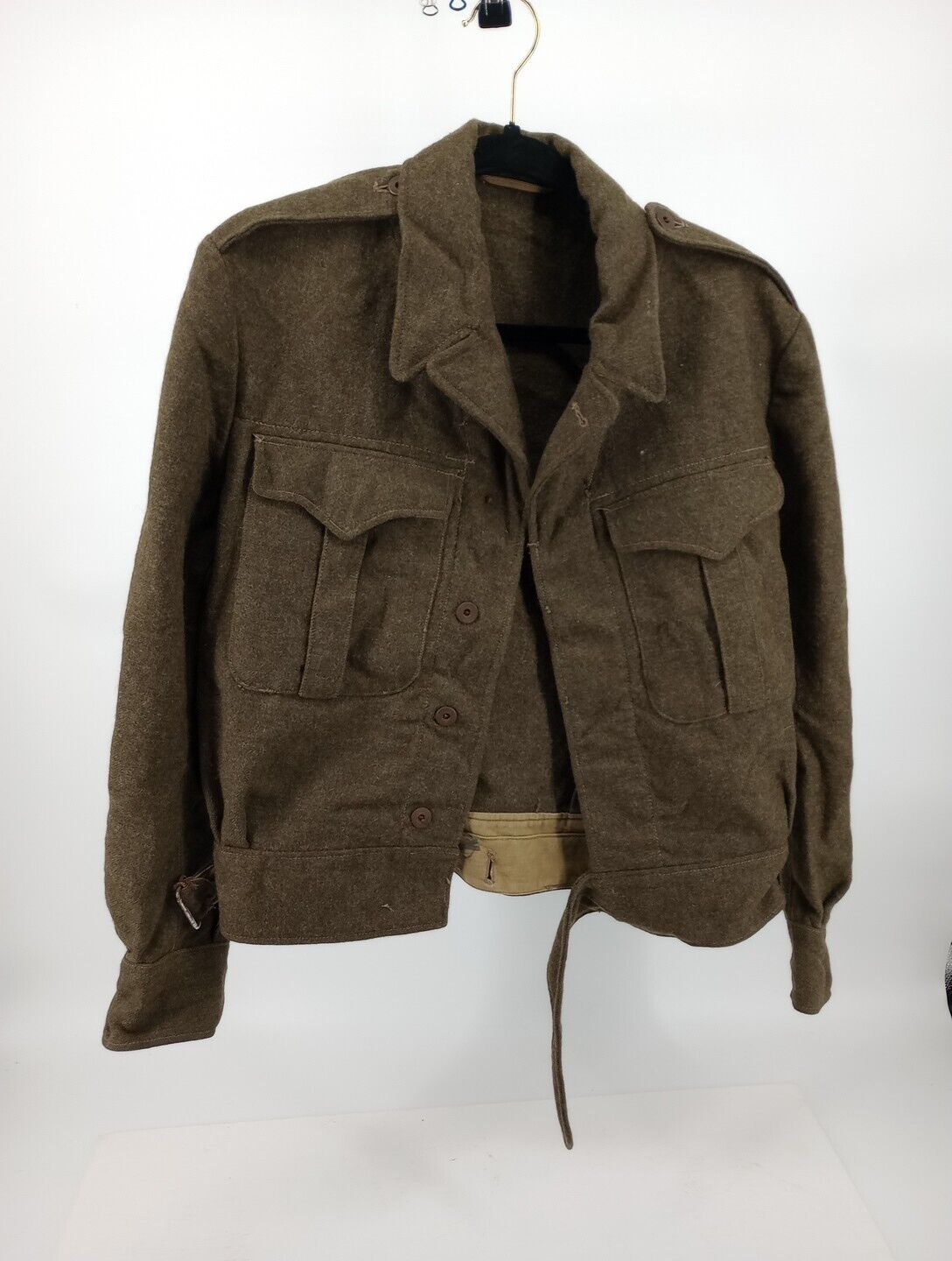 VTG 1955 US Army Sage Green Sergeant Battledress Blouse Uniform Jacket Size 6 