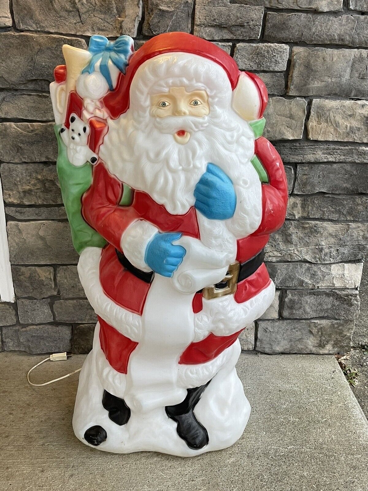 Vintage Santa’s Best Santa Claus Blow Mold  Toy Bag Sack List 42”
