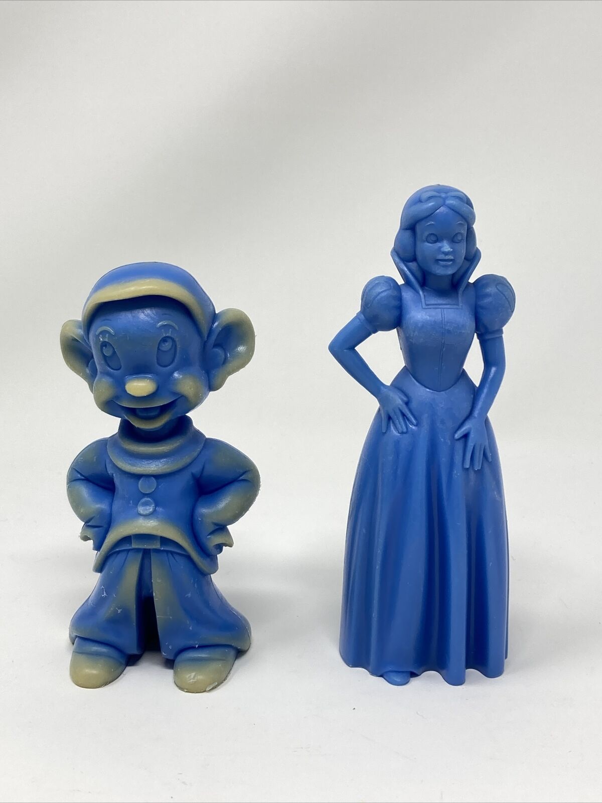 Louis Marx Disney Snow White Dwarf Dopey Blue Plastic Figure Vintage 1970s USA