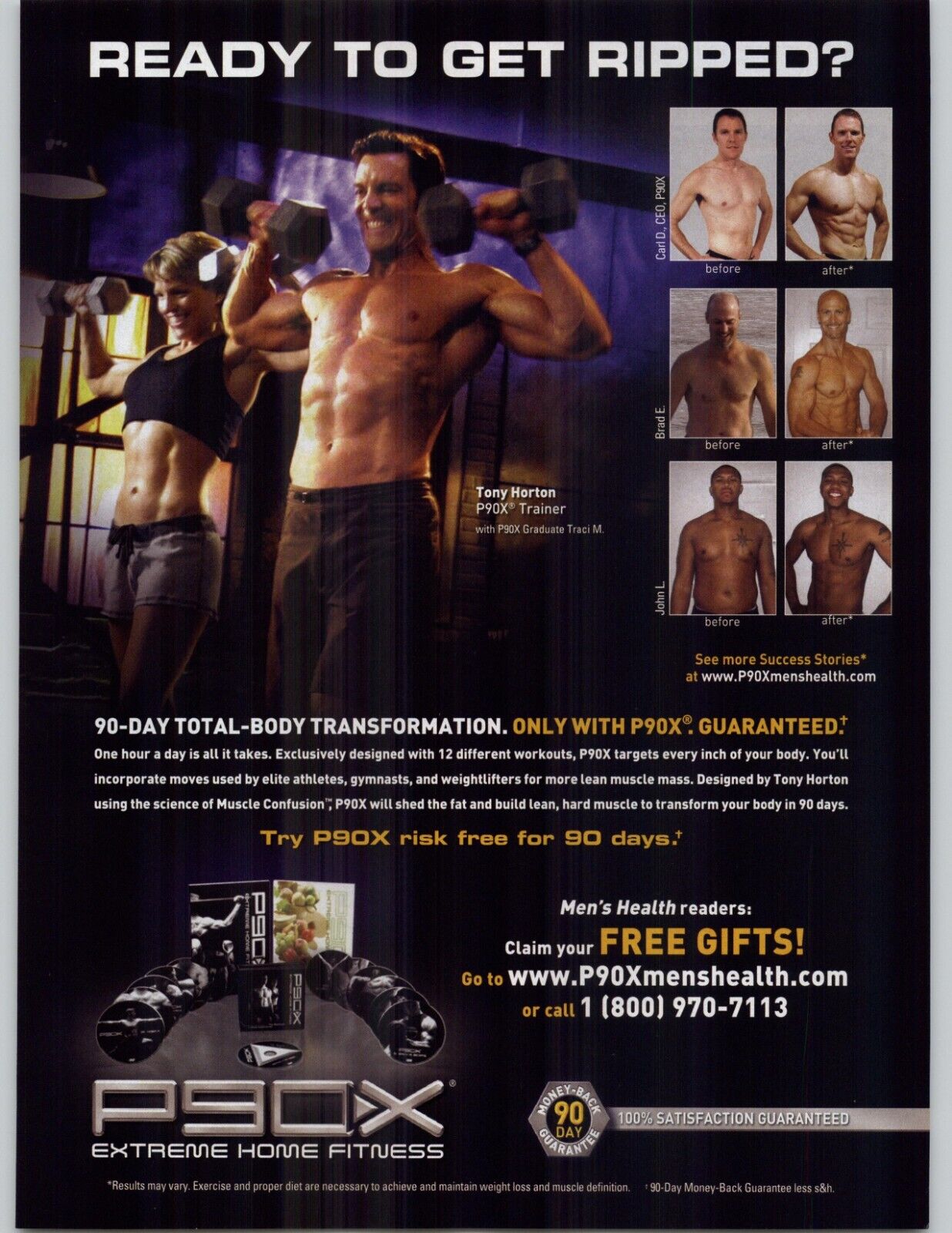 2011 Tony Horton P90X Workout System Vintage Magazine Print Ad Promo Art Poster 