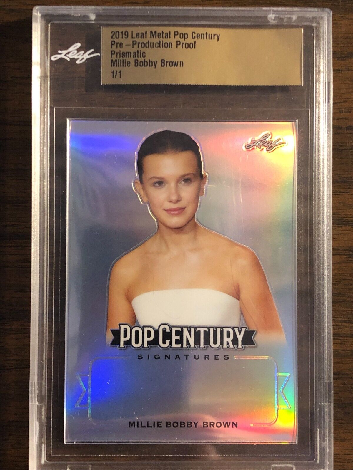 2019 Leaf #BA-MBB Millie Bobby Brown Production Proof 1/1 Eleven Stranger Things