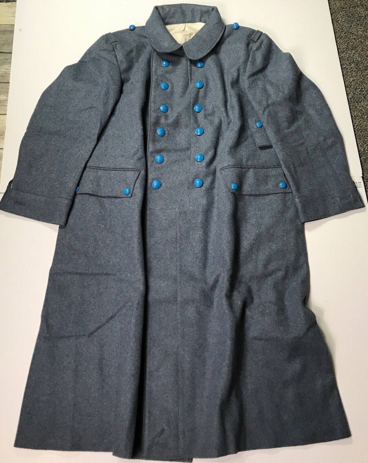  WWI FRENCH M1915 HORIZON BLUE WOOL WINTER OVERCOAT GREATCOAT- SIZE 4 (46-48R)