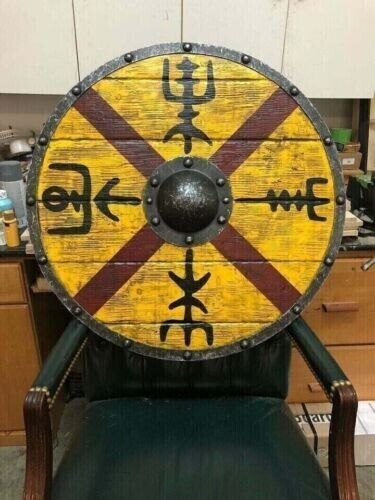 Antique Warrior Round Shaped Wooden Viking Round Armor Shield Replica Gift Item