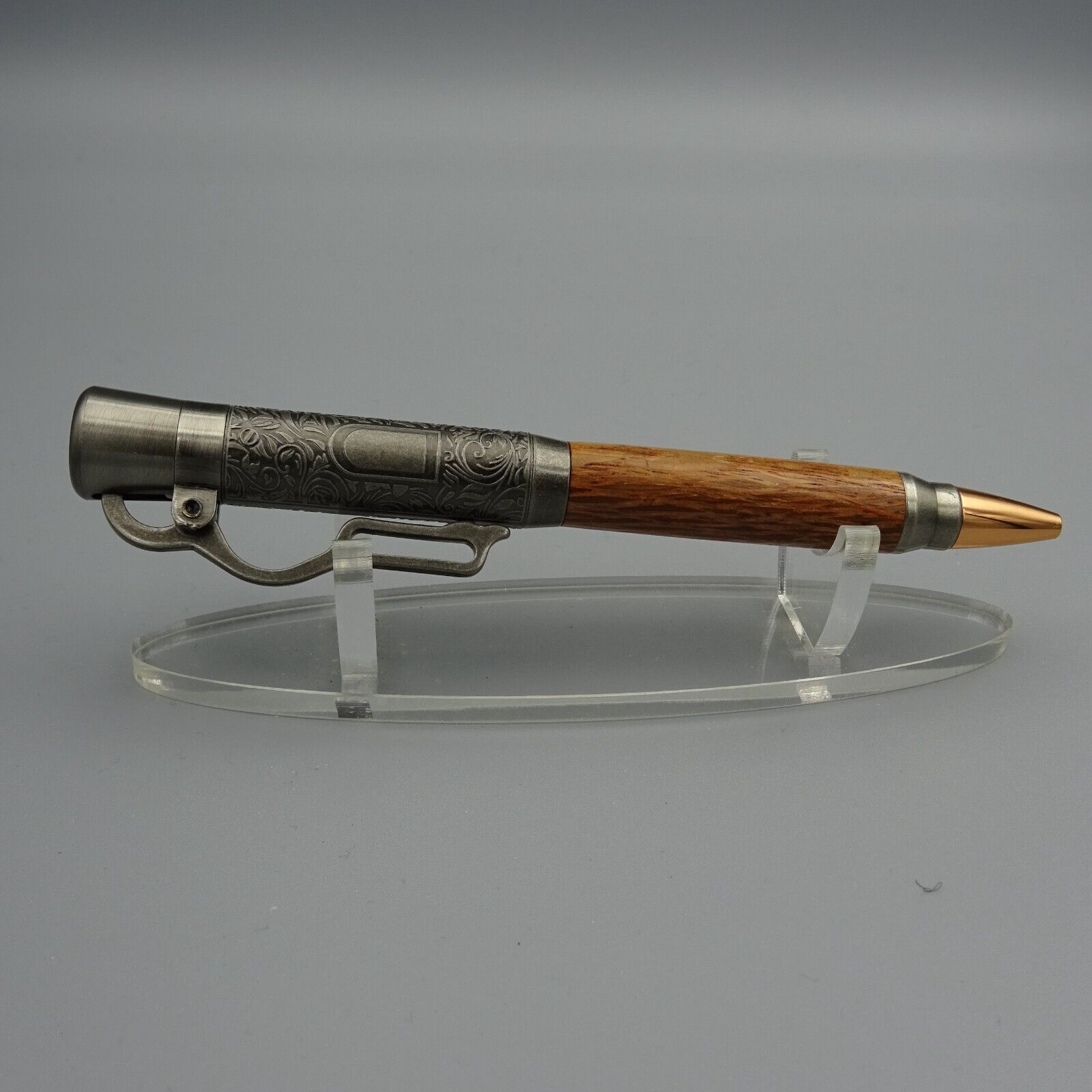 LEVER ACTION RIFLE PEN with LACEWOOD BARREL and NICKEL TRIM