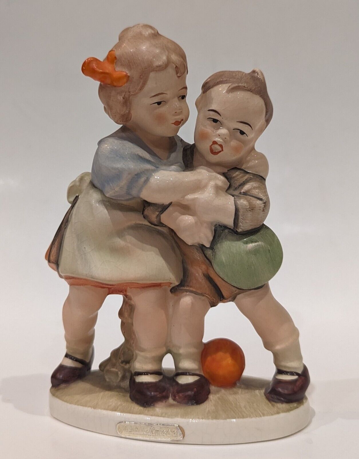 RARE Find, Vintage Friedel Figurine, Girl & Boy Playing, Germany US Zone, 5.5\