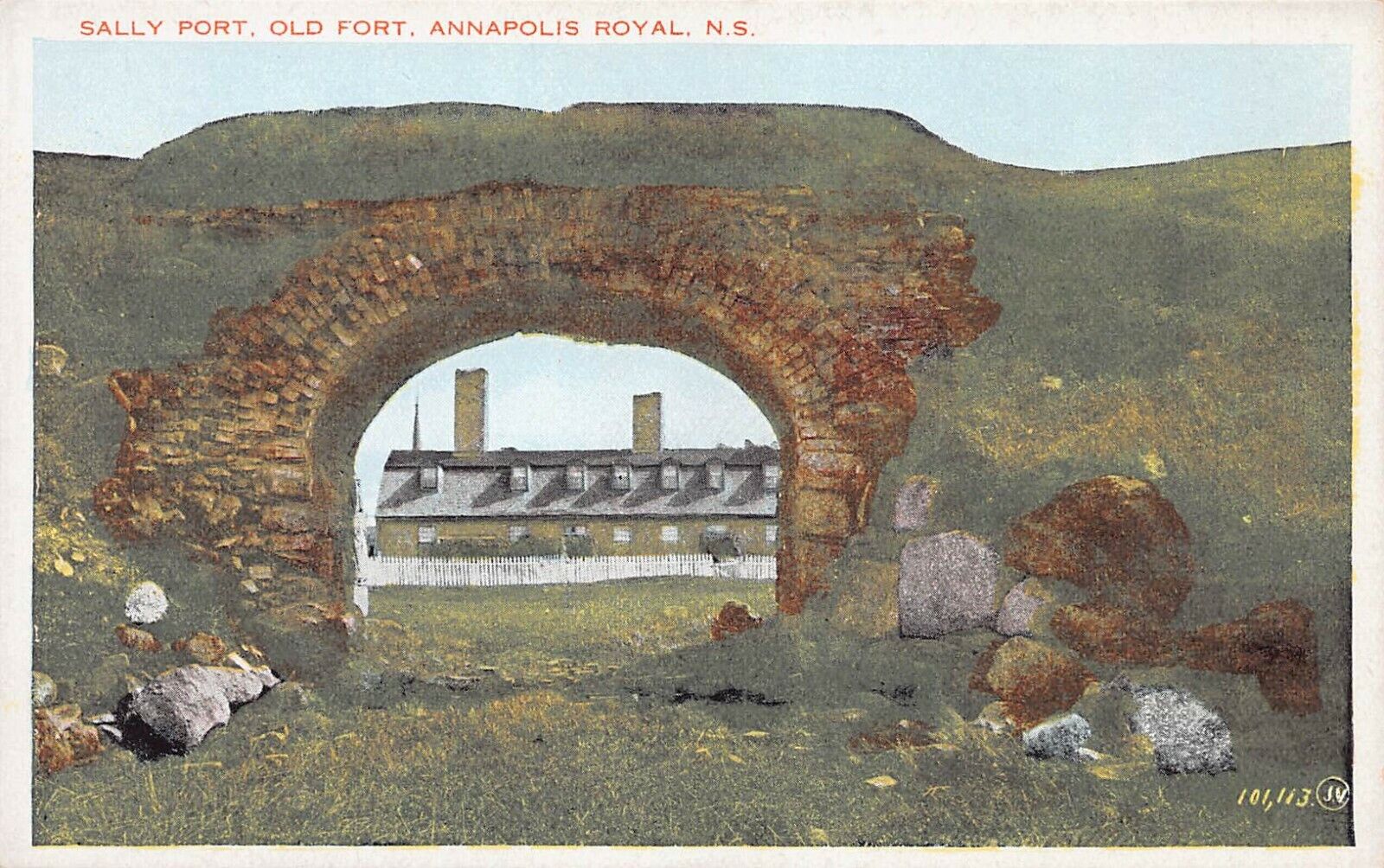 Sally Port, Old Fort, Annapolis Royal, Nova Scotia, Canada, Early Postcard