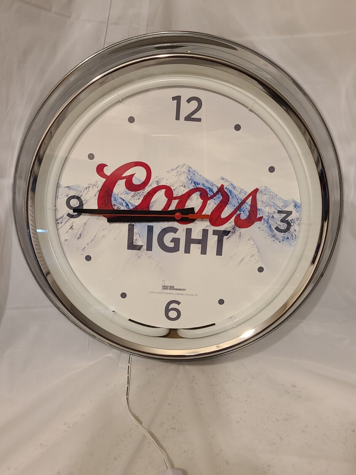 Coors Light beer logo neon wall clock
